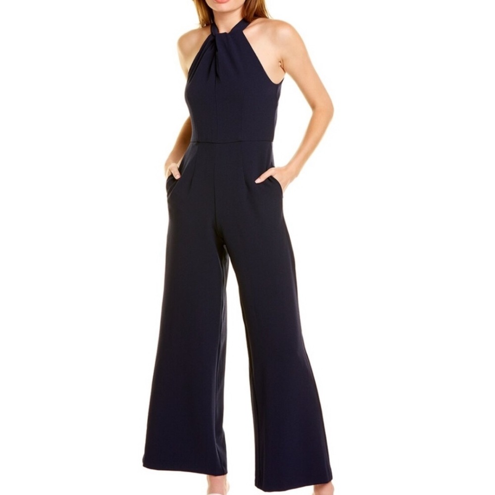 Julia Jordan Twist Halter Neck Black Jumpsuit. EUC. Sz 10